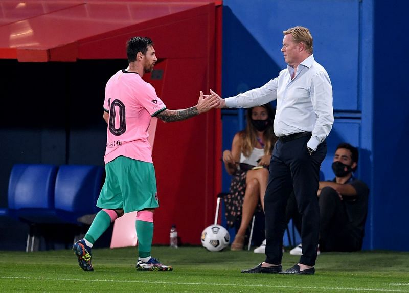 FC Barcelona manager Ronald Koeman will be hoping to convince his star man Lionel Messi